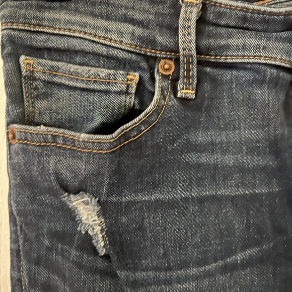 Lucky Brand Mid Rise Ava Skinny Dark Blue Distressed Jeans - Picture 6 of 7